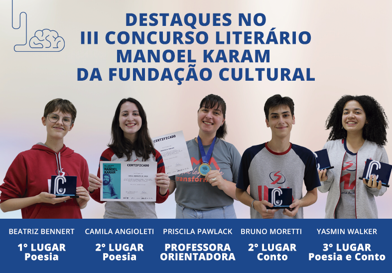 Alunos do IMA são premiados no III Concurso Literário Manoel Karam da Fundação Cultural de Rio do Sul